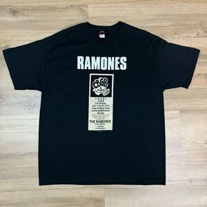 Y2K Ramones CBGB Festival Poster Graphic Tee Shirt Size XL Black Punk Rock